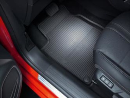 Fußmatten für Opel Corsa F Vorne Befestigung Autoteppiche Schwarz